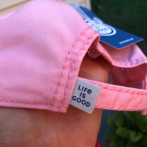Life is Good pink sun washed baseball hat w/ heart - Picture 8 of 11